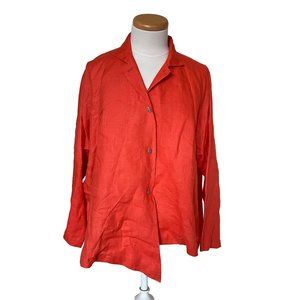 Itemz Chris Baumgartner Orange Asymmetrical Linen Jacket OS